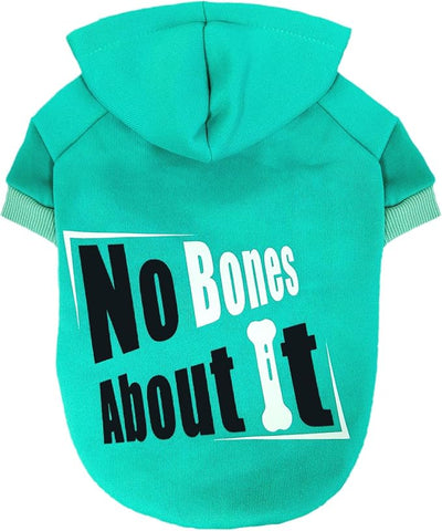 Jecikelon Print Dog Hoodies for Small Dogs, Soft Fleece Puppy Clothes for Pet Cat, Warm Winter Outfits Cold Weather Coats, Cute Sweatshirt Puppies Costume (Cyan, Small)