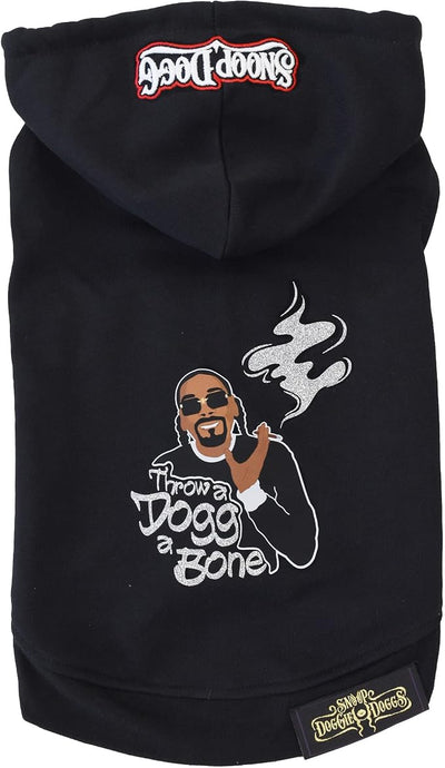 Snoop Doggie Doggs Deluxe Pet Hoodie, Throw a Dogg a Bone, Large