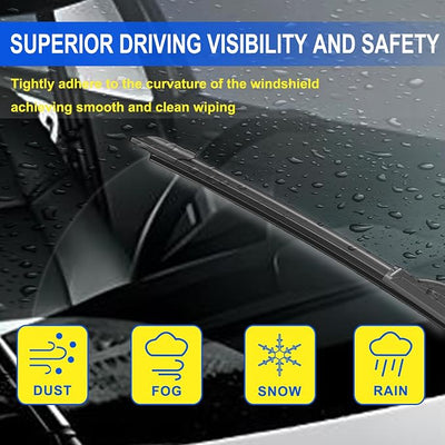 OEM Quality 26" + 18" Premium All-Seasons Durable Stable And Quiet Windshield Wiper Blades-J Hook Wipers(Set of 2)