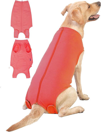 Dog Surgery Recovery Suit - After Spay, Abdominal Wounds Post Surgical Recovery, Anti Licking Breathable Dog Onesies for Small, Medium & Large Pet, Alternative Bandages Cone E-Collar