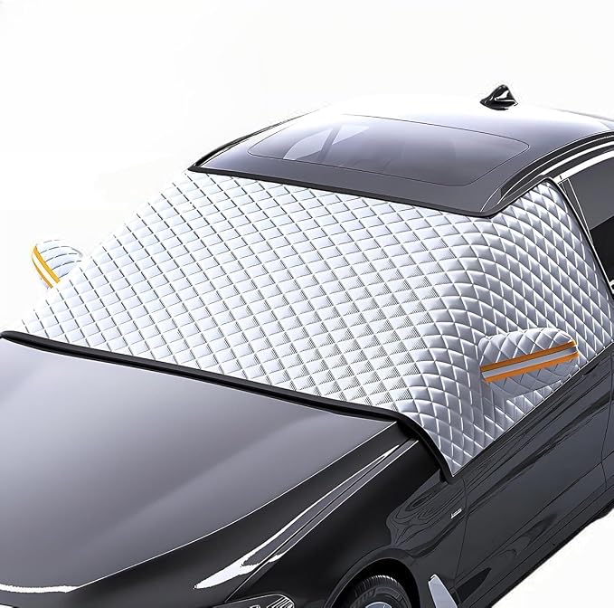 3-Side Winter Car Windshield Snow Cover for Chevrolet Traverse 2010-2025 SUV 7-Seater, Sun Rain Snow Frost Protector with Magnetic Edges & Mirror Covers,L(175 * 115cm)