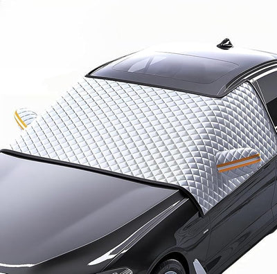 3-Side Winter Car Windshield Snow Cover for Kia Rio 2012-2025 Hatchback 5-Seater, Sun Rain Snow Frost Protector with Magnetic Edges & Mirror Covers,L(175 * 115cm)