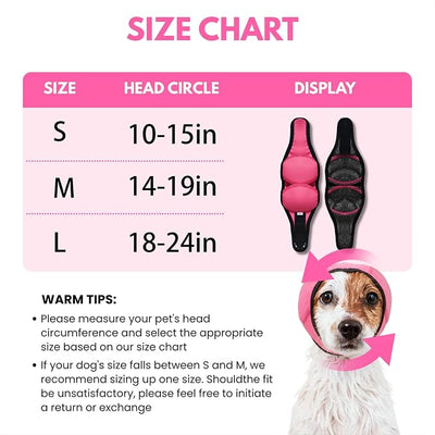 Waterproof Ear Covers for Bath & No Flap Ear Wraps for Dogs,Dog Ear Muffs Noise Protection for Hearing,No Shake Head Wraps Anxiety Relief Calming Hoodie for Hematoma,Grooming(Pink,S)