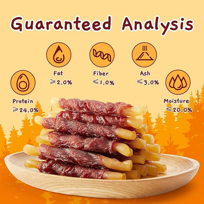 Jungle Calling Duck Wrapped Cod Sticks Dog Treats, Rawhide Free Training Rewards Snacks for Dogs, Natural Chewy Sticks Treats, 10.6 oz
