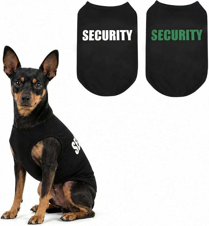 Upgraded Dog Security Shirt Vest for Puppy, Cat, and Dog, Cotton Technical Fabric with Fluorescent Printing, Large Medium Small (EXL, Black)