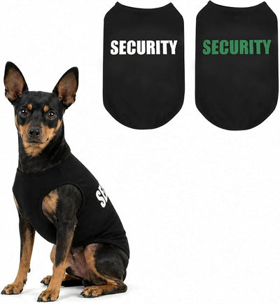 Upgraded Dog Security Shirt Vest for Puppy, Cat, and Dog, Cotton Technical Fabric with Fluorescent Printing, Large Medium Small (EXL, Black)