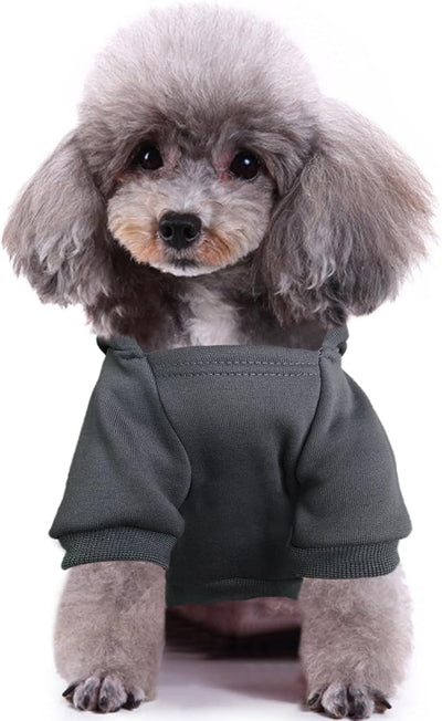 Jecikelon Print Dog Hoodies for Small Dogs, Soft Fleece Puppy Clothes for Pet Cat, Warm Winter Outfits Cold Weather Coats, Cute Sweatshirt Puppies Costume (Gray, X-Small)