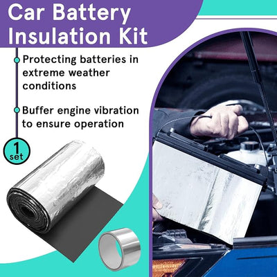 82.6 x 7 Inches Universal Car Battery Insulation Kit | for Cold Weather, Fit for General Vehicles, Trucks, and RV Batteries, with 1 Roll of Aluminum Foil Tape