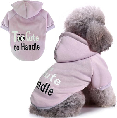 Jecikelon Print Dog Hoodies for Small Dogs, Soft Fleece Puppy Clothes for Pet Cat, Warm Winter Outfits Cold Weather Coats, Cute Sweatshirt Puppies Costume (Light Purple, XX-Small)