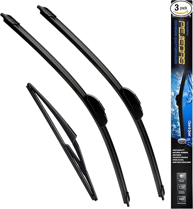 3 x OEM Wiper Blades, Replacement Wiper Blades for Nissan Rogue 2014-2025/Nissan Pathfinder 2013-2021, (26“ & 17” Front Wipers + 12” Rear Wiper Blades)