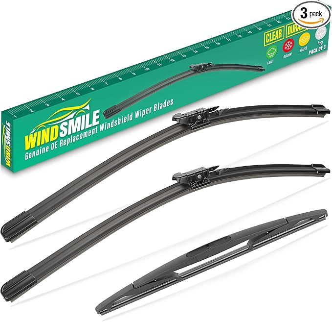 20" 20" 12" Windshield Wiper Blades Replacement for Ford Escape 2008 2009 2010 2011 2012 Premium All Weather Front Rear Wipers Set - OEM Quality (Pack of 3)