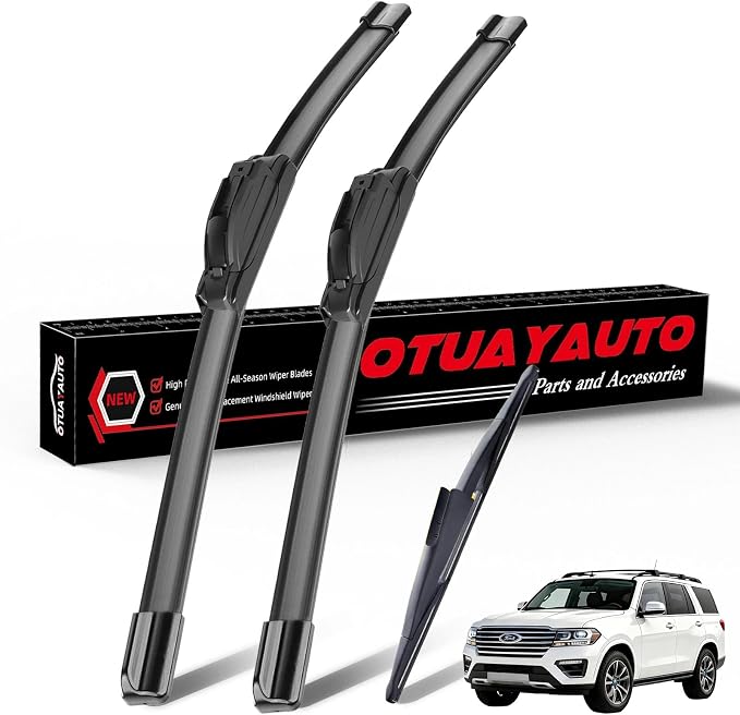 OTUAYAUTO Windshield Wiper Blades Replacement for Ford Expedition 2009-2016 All-Extreme Weather Performance Quiet No Trace Front and Rear Wipers U/J Hook 22"+22"+16" (Pack of 3)