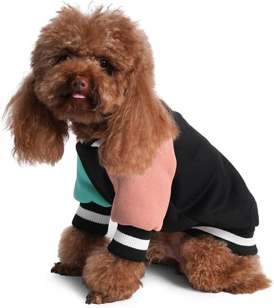 Cute Dog Sweater - Stretchy Dog Pullover Sweatshirt,Soft and Warm Winter Clothes for Boy & Girl Dogs,Suitable for Puppies & Adult Dogs (Black+Blue+Orange, Medium/Large)