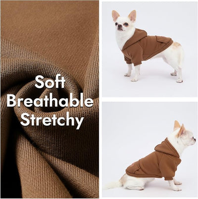 1 Pack Dog Hoodie Warm Hood Dog Sweater Cold Weather Small Dogs Sweatshirt Comfort Pet Clothes for Small Medium Dogs with Pockets Cats Chihuahua Clothes for Male Female Girl Boy Sporty Daily Wear