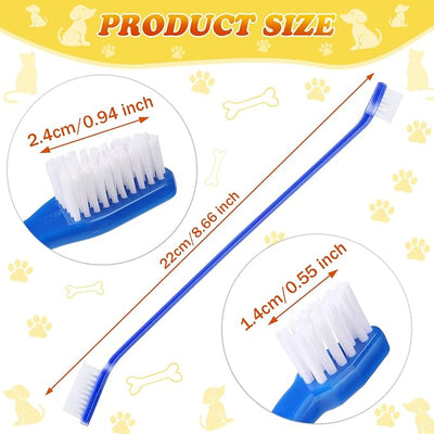 Nuogo 200 Pcs Dog Toothbrush Bulk Dual Headed Dental Brushes Dogs Tooth Brushing Kit Long Handle Pet Tooth Brush for Puppy Large Small Cats and Most Pets Teeth Cleaning Dental Care Supplies, 8 Colors