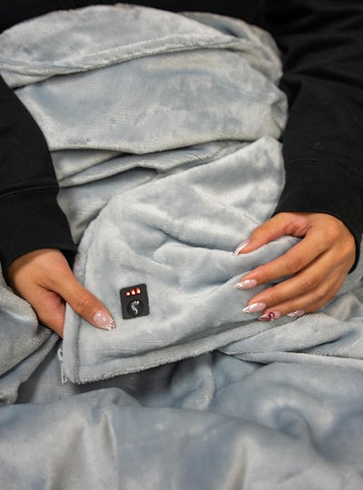 Battery Powered Portable Heated Blanket – Extra Large, Up to 120°F Heat, with Rechargeable Battery, for Outdoor, Sports, Camping, Travel & Cold Weather, 52” x 64”