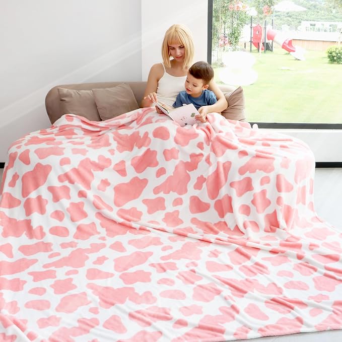 Queen Blanket for Bed Couch, Pink Throw Blanket Queen/Full Size Fuzzy Fleece Throws for Women Girls, Extra Large Plush Bedding for Bedroom Living Room All Season 90"x90"