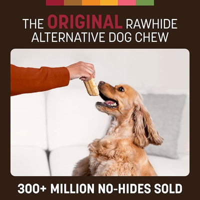 Earth Animal No Hide Chews - Long Lasting Rawhide Free Small Dog Chews Rolls, Beef - 2 Count