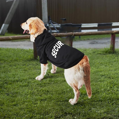 Security Dog Hoodie - Soft & Warm Dog Sweater with Leash Hole Design for Dog Cat,Dog Clothes Pullover Hoodies for Christmas, Holidays and Daily Wear (Black (Security), Large)