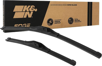 K&N EDGE Wiper Blades: All Weather Performance, Superior Windshield Contact, Streak-Free Wipe Technology: 26" + 20" (Pack of 2)