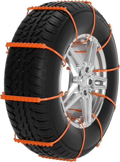 Topteng 20Pcs Emergency Snow Tire Chains Anti-Skid Traction Belts for Car SUV Truck – Universal Fit for 6.9–11.6 Inch Tires – Nylon Winter Road Grip Straps for Ice Mud Sand, Zip Tie Tire Chains