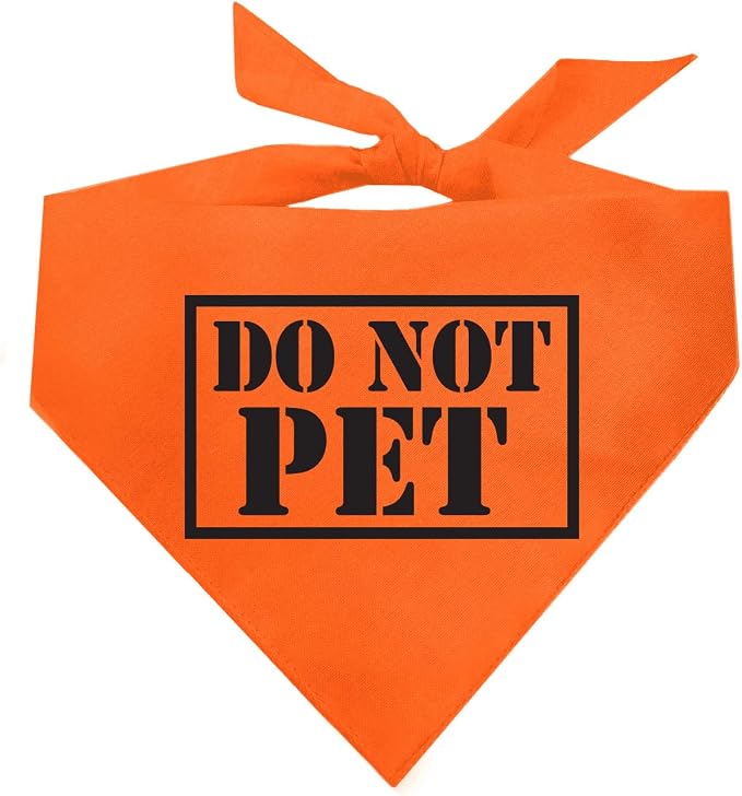 Do Not Pet Dog Bandana (Orange, XS 837)