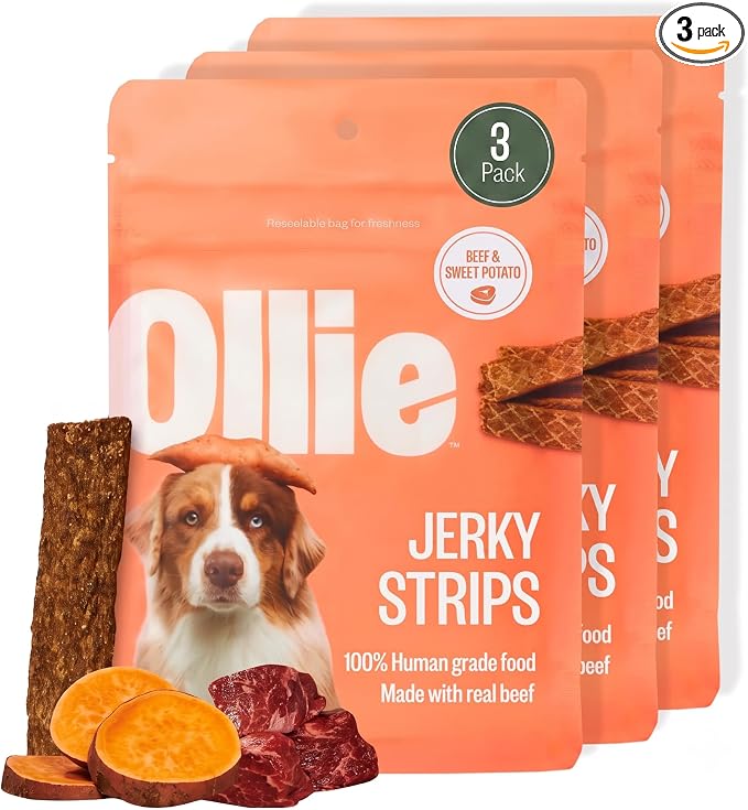 Beef & Sweet Potato Jerky Treats, 15 oz - All Natural Dog Treats Ingredients, Meat-First Recipe, No Preservatives or Fillers