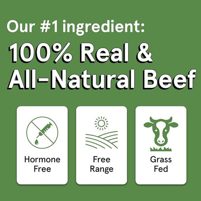 Real Meat Dog Treats - Two 12oz Bag of Bite-Sized Air-Dried Beef Jerky for Dogs - Grain-Free Jerky Treats with 95% Free-Range, Grass Fed Beef - All-Natural High Protein Treats