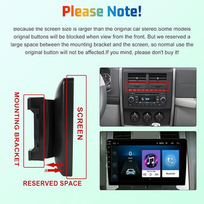 EKAT 8 Core Car Radio Stereo for Jeep Wrangler JK 2007-2018 Compass Grand Cherokee Dodge Ram with Carplay/Android Auto Upgrade 4GB+64GB