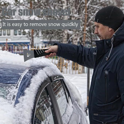 Ice Scraper for Car Windshield, 2PCS Plastic Handheld Vehicle Window Snow Frost LCE Remover Cleaning Freezer with Non-Slip Handle, Auto Freezer Shovel Defroster, Universal Fit (Grey)