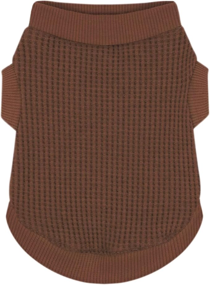 Cozy and Functional Dog Shirts for Small Puppies: Stretchable Brown Attire with Easy-On Design, Ideal for Chihuahuas and Yorkies - Enhance Comfort and Playfulness on Chill Days Small