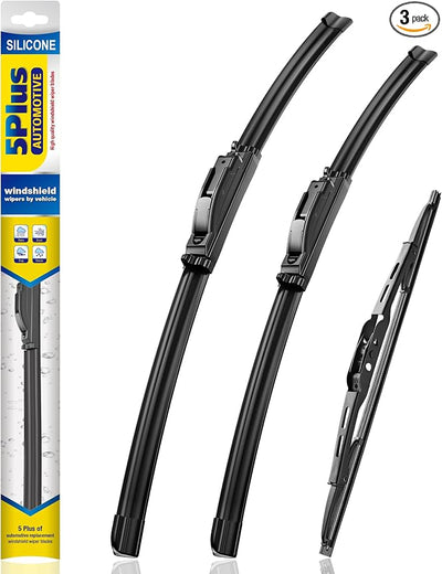 5 PLUS Silicone Windshield Wipers Replacement for 2007-2017 JEEP Compass Wiper Blades(3 PCS),Water Repellent Automotive Replacement Windshield Wiper Blades for My Car -22"/20"/10"