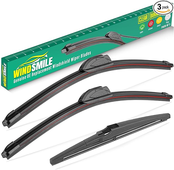 24" 18" 12" Windshield Wiper Blades Replacement for GMC Terrain Chevy Chevrolet Equinox 2022 2023 2024 2025 Premium All Weather Front Rear Wipers Set - OEM Quality (Pack of 3)