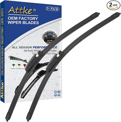 ATTKE Front Windshield Wiper Blades for Audi A4 S4 RS4 A6 S6 Audi Allroad 2002-2008 Genuine Replacement Wiper Blade Set 22"/22" (Set of 2)
