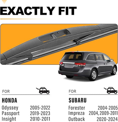 AUTOBOO 16 Inch Rear Wiper Blade Replacement for Honda Odyssey 2024-2005 Passport 2023-2019 Subaru Outback 24-20 Forester 2005-2004-BACK Windshield Wiper Blade -Original Factory Quality (Pack of 1)