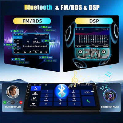 [6+128G] 8-Core Android 15 Car Radio Stereo for Jeep Compass 2017-2020 with Wireless Carplay&Android Auto,10.1 Inch Touchscreen Car Radio with Mirror Link Bluetooth FM/RDS DSP WiFi GPS SWC