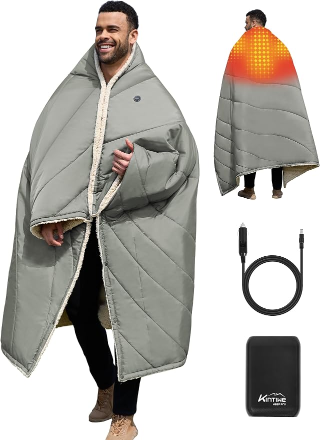 Heated Blanket Throw Battery Operated, 12V Portable Electric Heated Shawl with 3 Heating Modes,Heating Outdoor Camping Blanket for Traveling,Picnics,Car