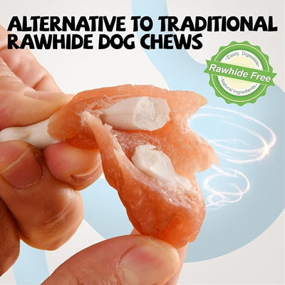 Dog Treats Chews Rawhide Free Real Chicken Calcium Bone Snacks, Teeth Clean Breath Fresh Dog Training Treats