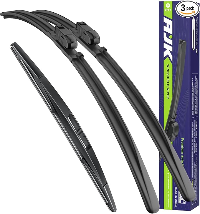 AJK Wiper Blades for Subaru Ascent 2019 2020 2021 2022 2023, 3 Piece All Weather OEM Quality Automotive Replacement Windshield Wiper Blades for My Car | 3 Piece All Weather OEM Quality Automotive Replacement Windshield Wiper Blades for My Car