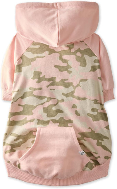 Pet Passion Rocky – The Original Lightweight Hooded Tee 100% Organic Cotton Dog Hoodie Pet Coat Sweater for All Sized Dogs, Pink Half Camo, X-Small (5-12 lbs)