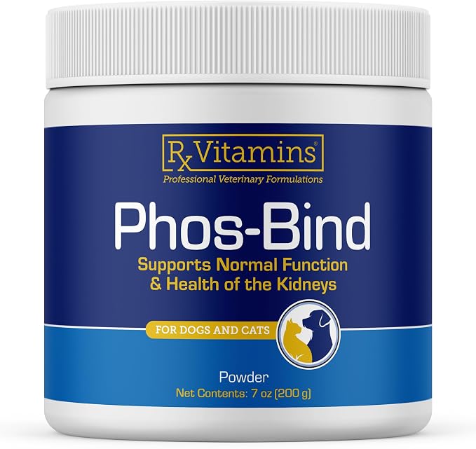 Phos-Bind - Kidney Support Supplement Powder - Phosphate Binder for Cats & Dogs for Kidney Health - Supports Normal Kidney Cleanse and Essential Kidney Care - 200g
