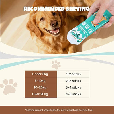 M-PETS Creamy Lickable Dog Treats, Beef Flavor, 8 Tubes Squeeze Up Soft Dog Snacks for Puppies & Seniors, Reward Training or Food Topper,Low-Calorie Grain Free Puree for Joint & Digestive Health
