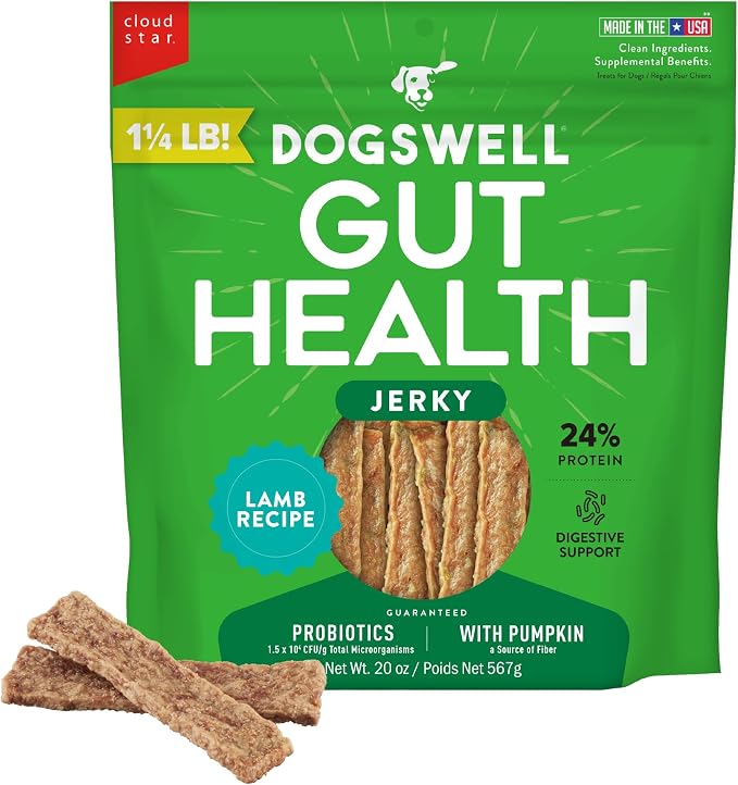Gut Health Meaty Jerky Dog Treats, Lamb, 20 oz. Pouch