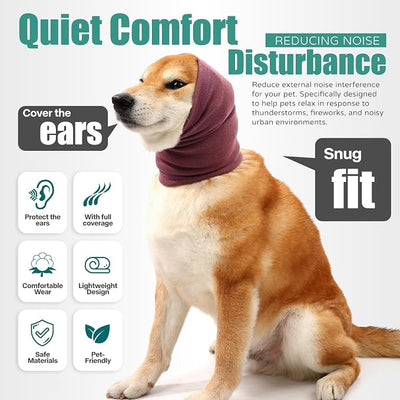 Dog Calming Hoodie, Hematoma Ear Wrap, Quiet Head Cover Sleeves Ear Covers for Bath, Thunderstorms