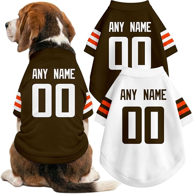 Cleveland Dog Clothes Jersey Style Personalized Pet T Shirt with Custom Name Number for Small Medium Large Dogs
