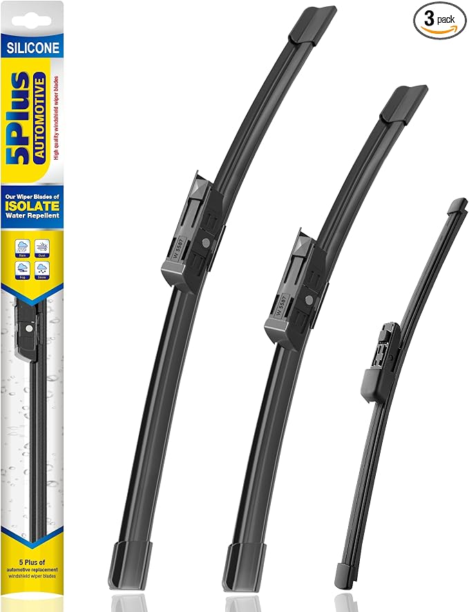 5 PLUS® Silicone Windshield Wipers Replacement for 2018-2024 VW Volkswagen Atlas Wiper Blades(Set of 3),Automotive Replacement Windshield Wiper Blades For My Car-26"/22"/11"
