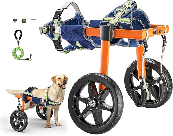 Dog Wheelchair for Back Legs, Lightweight 2 Wheels Pet Wheelchair, Height, Width & Length Adjustable, Dog Cart with Shock-Absorbing Wheels, for Injured, Disabled Dogs