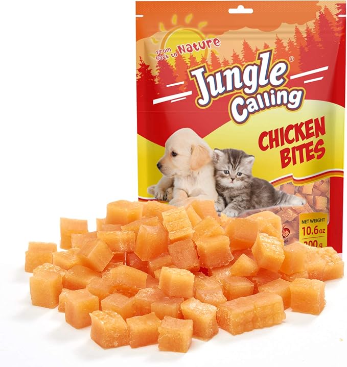 Soft Chicken Cat & Dog Treats, Natural Grain Free Chewy Snacks for Training Rewards for Small & Senior Dogs, High Protein, 10.6 oz