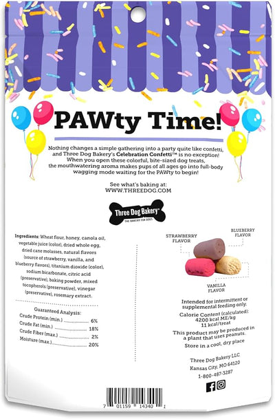Three Dog Bakery Celebration Confetti - Puppy & Training Treats, Birthday & Special Occasion Dog Biscuits