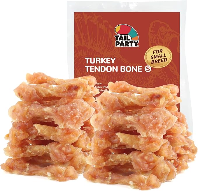 Turkey Tendons for Dogs (Bone, S, 1 lb), All Natural Dental Chews for Small Dogs, Rawhide Alternative, Long-Lasting Training-Reward Treats for Health-Conscious Pet Owners